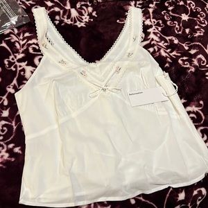 NWT- REFORMATION CAPRI EMBROIDERED LACE TRIM TANK